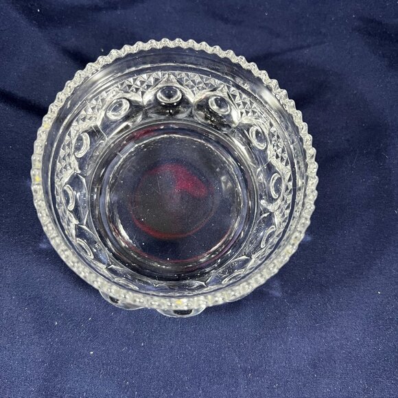 Vintage Clear Pressed Glass Trinket Dishes Set Of 2 Round Cut Crystal Style Eleg - Picture 3 of 4